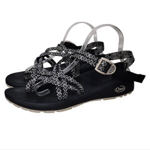 Chaco Zcloud X2 Black White Women's Strappy Outdoors Hiking Sandals Sz 10